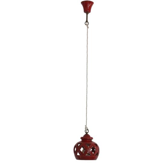 piros keramia mediterran lampa rusztikus ebedlo konyha fuggesztek csillar vilagitas rusztikus videki provence paraszthaz antikolt porcelan 2.jpg
